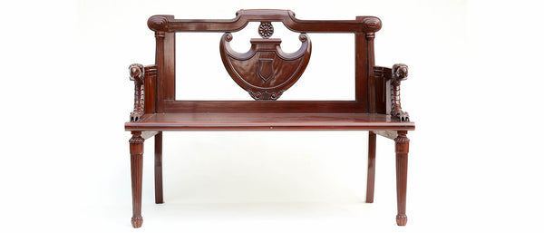 Introducing the Hayat Hand-Carved Captain's Bench: A Timeless Elegance