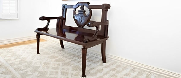 Introducing the Exquisite Hayat Hand-Carved Captain's Bench