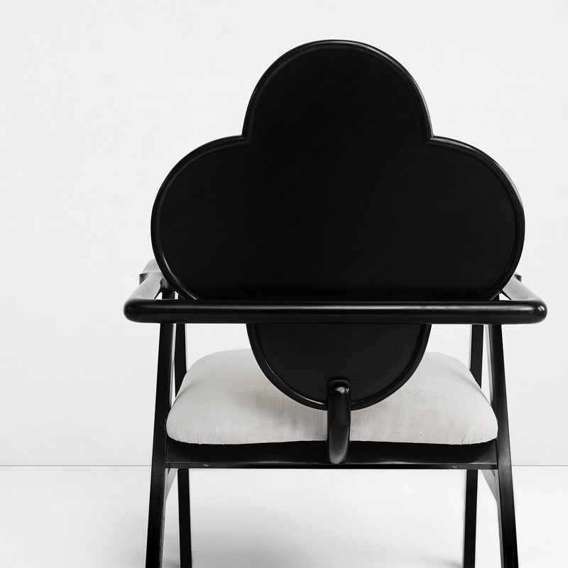 Fleur Chair in Cane and White Velvet