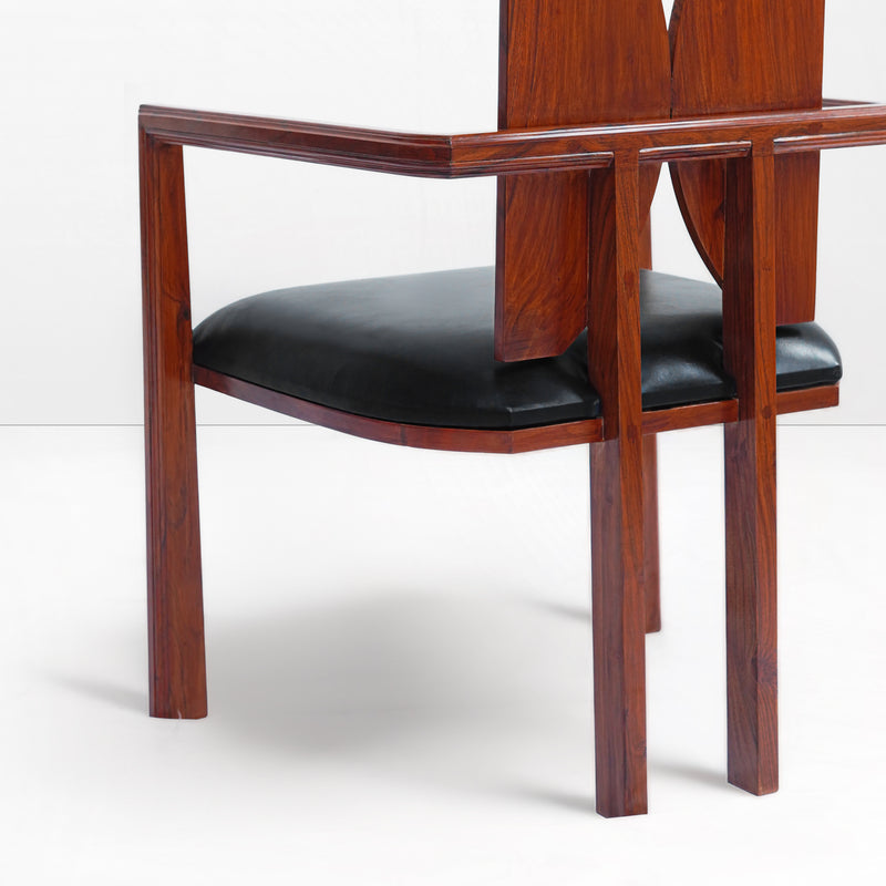 Icarus Dining Chair in Black Leather