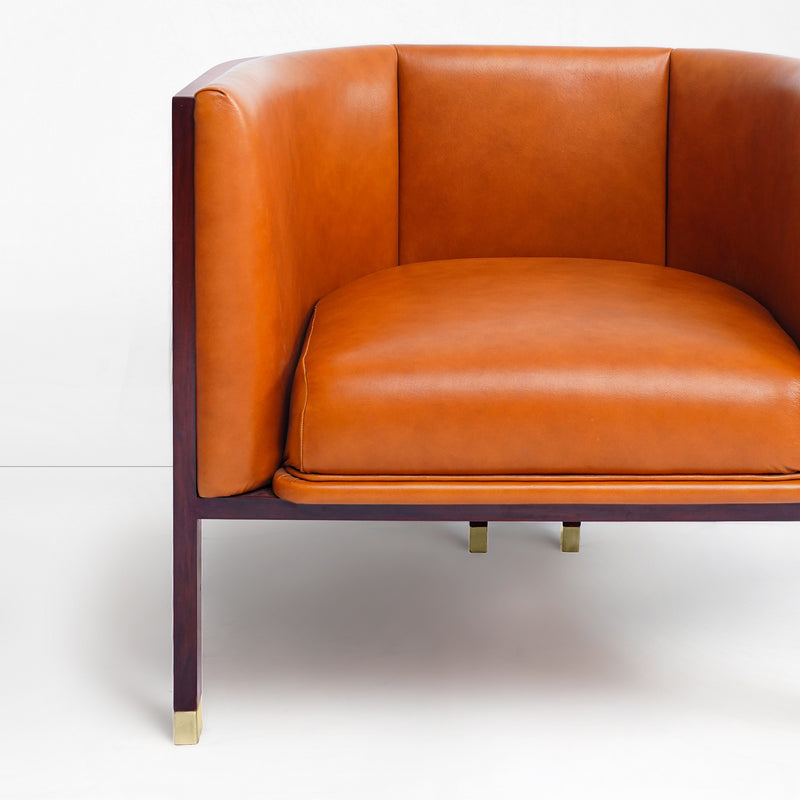 Erete single chair in Tan Leather