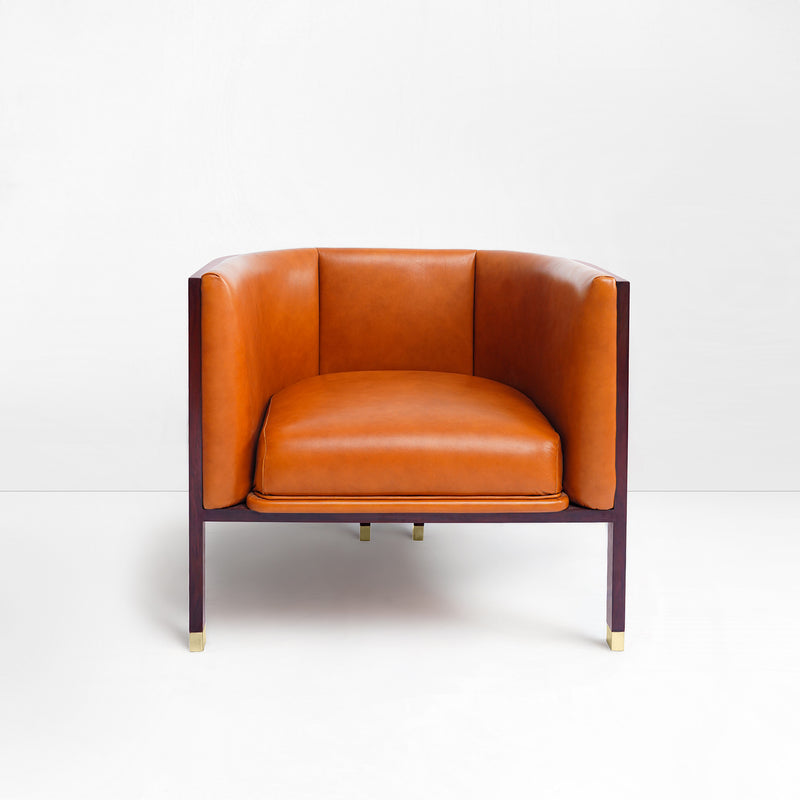 Erete single chair in Tan Leather