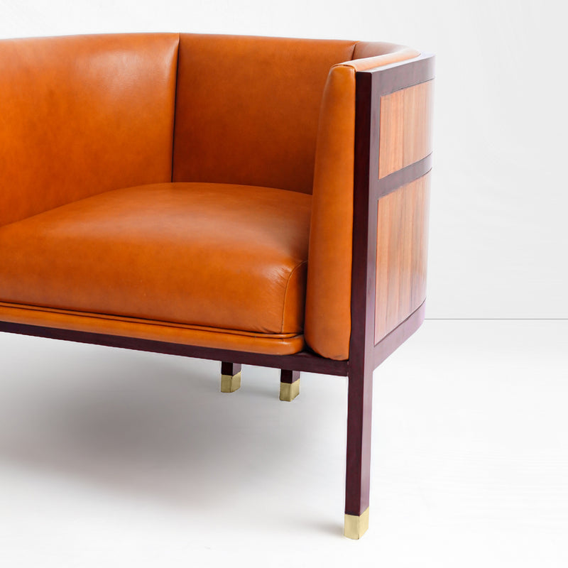 Erete single chair in Tan Leather Sara Hayat Design