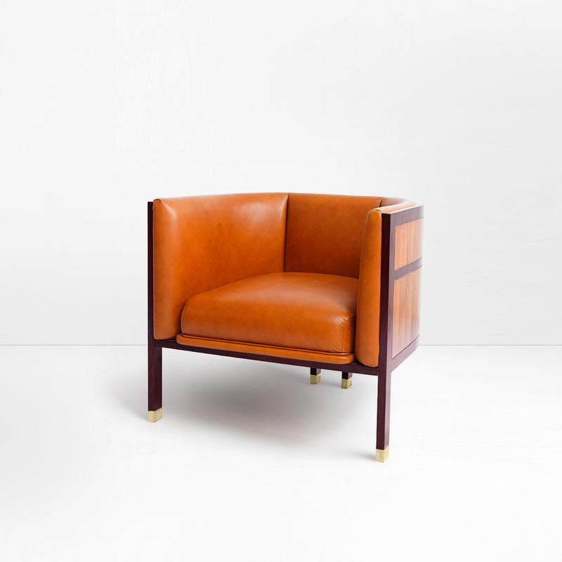 Erete single chair in Tan Leather