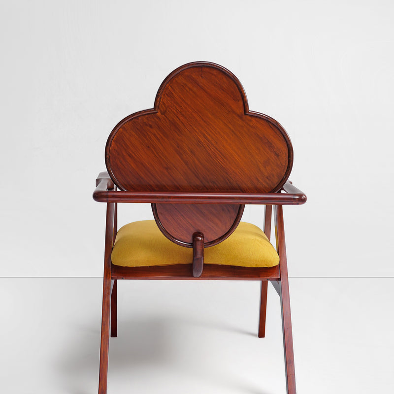 Fleur Chair in Cane and Yellow Velvet Suede