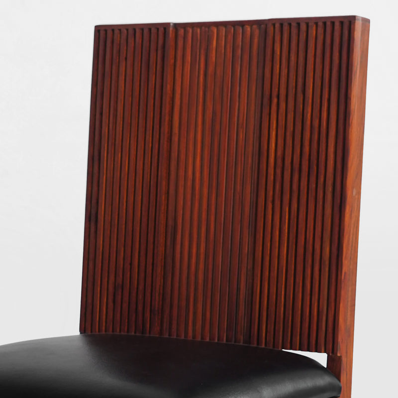The Vorago Dining Chair in Black Leather