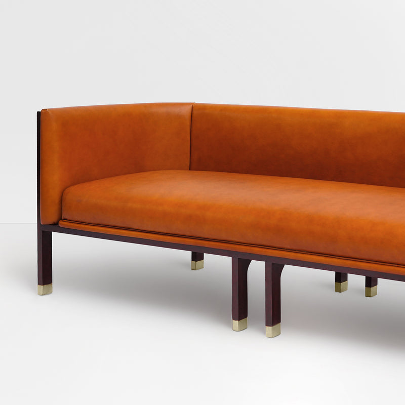 Erete 3 seater in Tan Leather