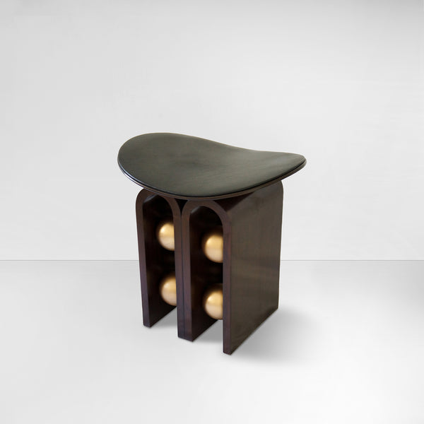 The Atlas Stool in Black Leather