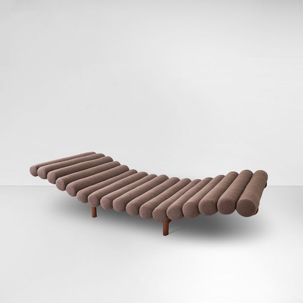 Loya Chaise in Brown Cotton