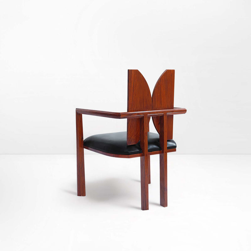 Icarus Dining Chair in Black Leather